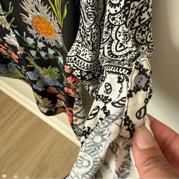 Anthropologie Tiny Lacona Popover Floral Blouse Multicolor Split Neck Boho SP - Picture 4 of 10